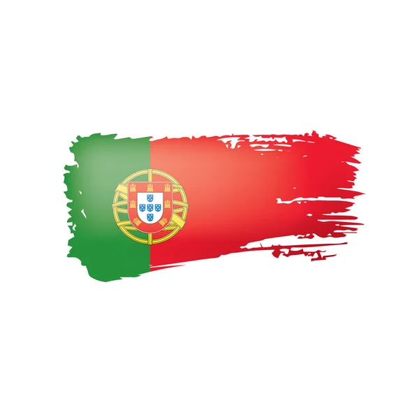 Portugiesische Flagge, Vektordarstellung auf weißem Hintergrund. — Stockvektor