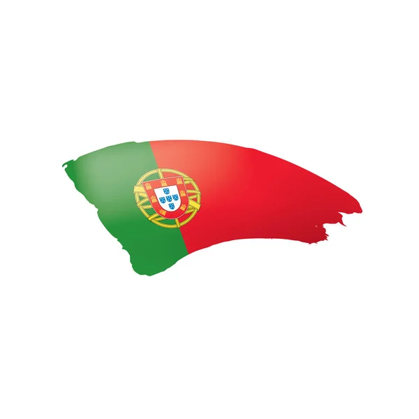 Drapeau Portugal, illustration vectorielle sur fond blanc . — Image vectorielle