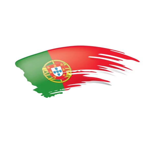 Portugal flagga, vektorillustration på vit bakgrund. — Stock vektor