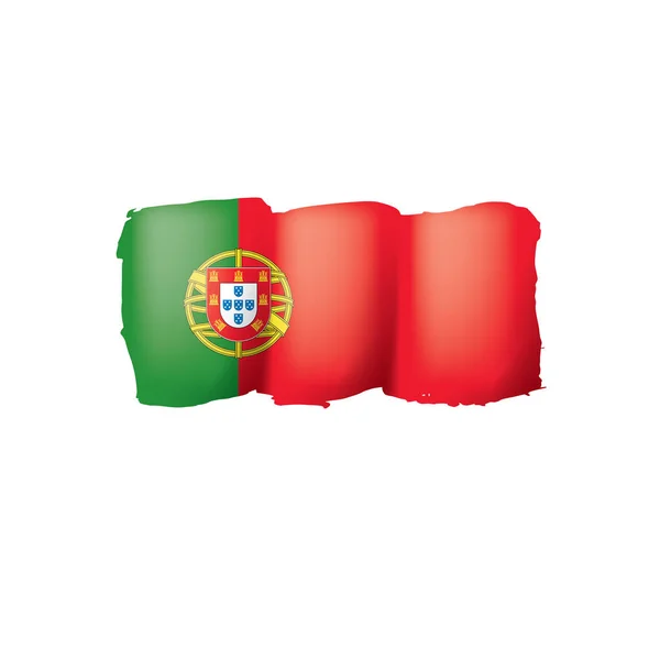 Drapeau Portugal, illustration vectorielle sur fond blanc . — Image vectorielle