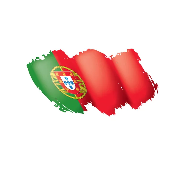 Drapeau Portugal, illustration vectorielle sur fond blanc . — Image vectorielle