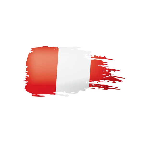 Bandiera Perù, illustrazione vettoriale su sfondo bianco . — Vettoriale Stock