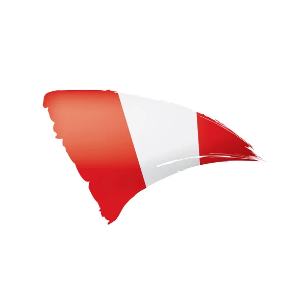 Bandiera Perù, illustrazione vettoriale su sfondo bianco . — Vettoriale Stock