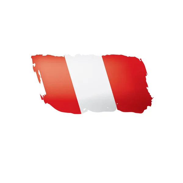 Peru flag, vector illustration on a white background. — Stock Vector