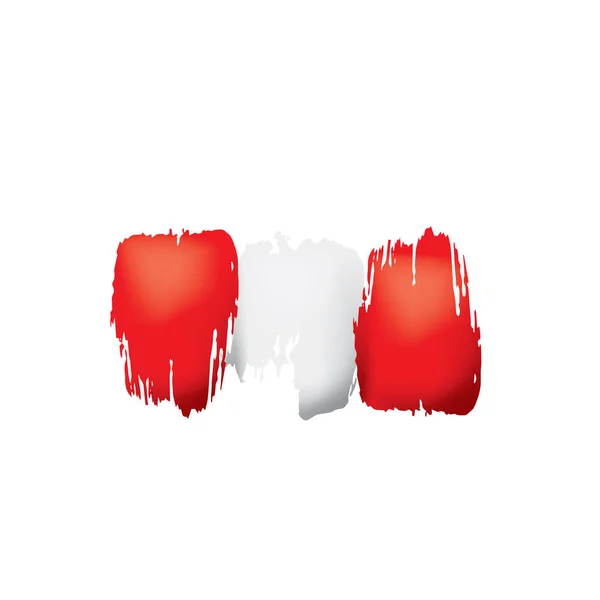 Bandera de Perú, ilustración vectorial sobre fondo blanco . — Vector de stock
