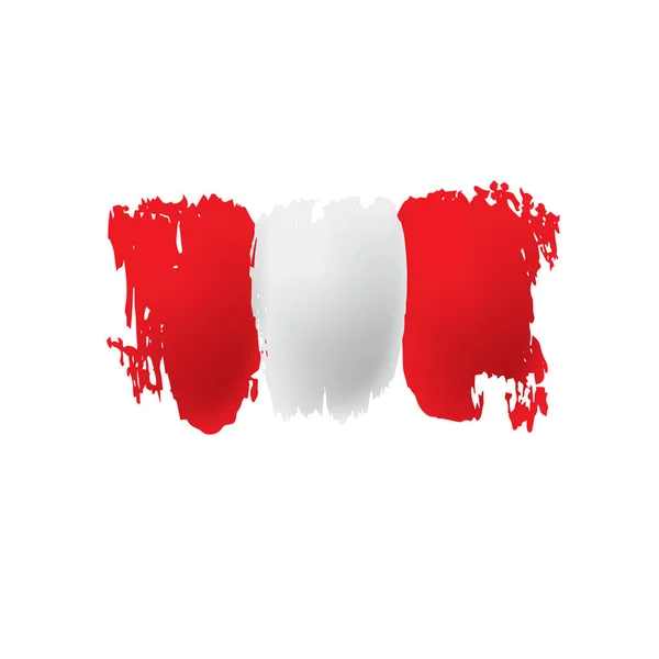 Peru zászló, egy fehér háttér vektor illusztráció. — Stock Vector
