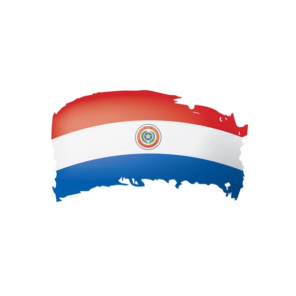 Bandera de Paraguay, ilustración vectorial sobre fondo blanco . — Archivo Imágenes Vectoriales