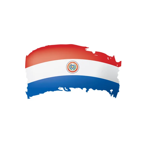 Vlag van Paraguay, vectorillustratie op een witte achtergrond. — Stockvector