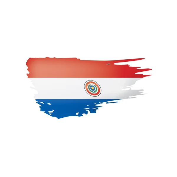 Bandera de Paraguay, ilustración vectorial sobre fondo blanco . — Vector de stock