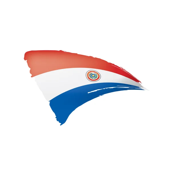 Paraguay flagga, vektorillustration på vit bakgrund. — Stock vektor