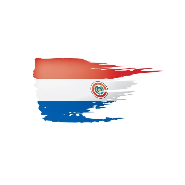 Bandera de Paraguay, ilustración vectorial sobre fondo blanco . — Vector de stock