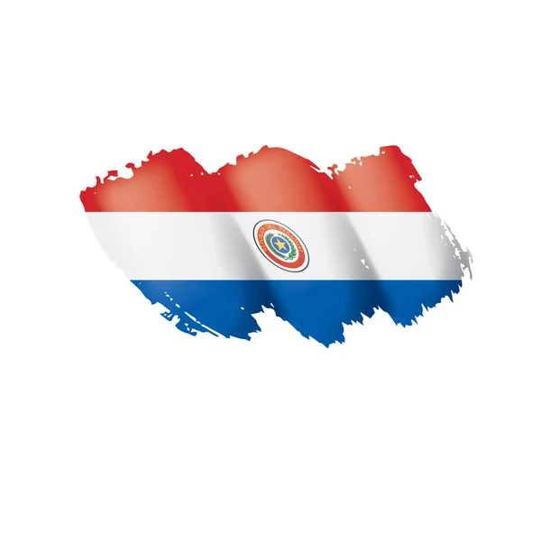Bandiera Paraguay, illustrazione vettoriale su sfondo bianco . — Vettoriale Stock