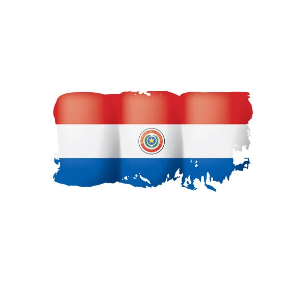 Paraguay flagga, vektorillustration på vit bakgrund. — Stock vektor