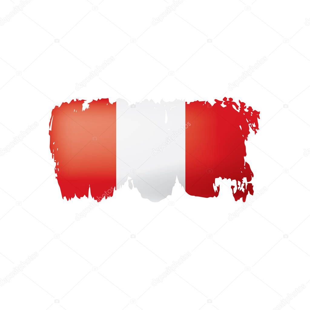 Peru flag, vector illustration on a white background.