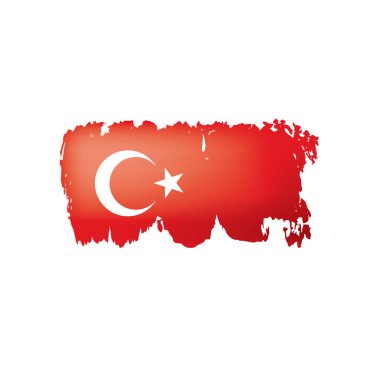 Türkiye bayrağı, beyaz bir arka plan üzerinde vektör çizim.