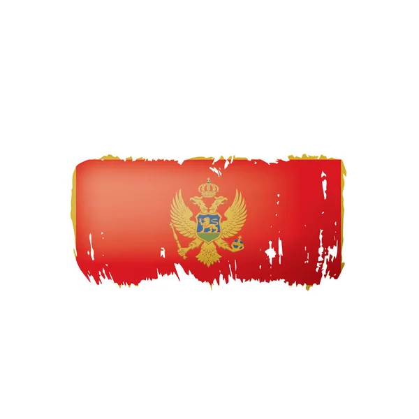 Montenegro vlag, vector illustratie op een witte achtergrond. — Stockvector