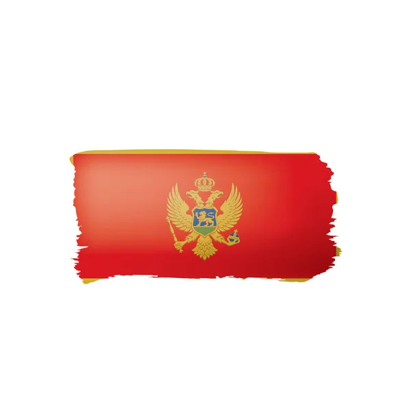 Montenegro flagga, vektor illustration på en vit bakgrund. — Stock vektor