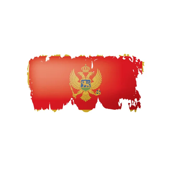 Montenegro flag, vektorová ilustrace na bílém pozadí. — Stockový vektor