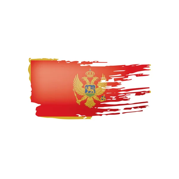 Montenegro-Flagge, Vektorabbildung auf weißem Hintergrund. — Stockvektor