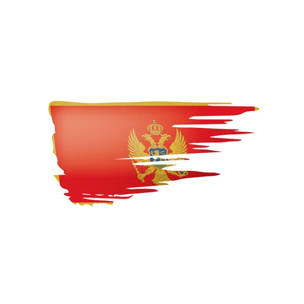 Montenegro flagga, vektor illustration på en vit bakgrund. — Stock vektor