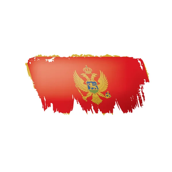 Montenegro-Flagge, Vektorabbildung auf weißem Hintergrund. — Stockvektor