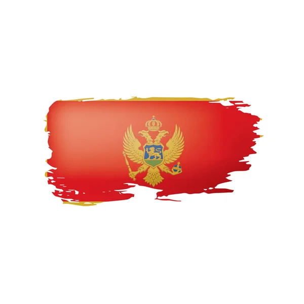 Montenegro vlag, vector illustratie op een witte achtergrond. — Stockvector