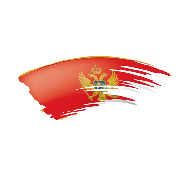 Montenegro flag, vektorová ilustrace na bílém pozadí. — Stockový vektor