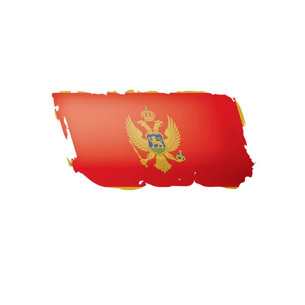 Montenegro flag, vektorová ilustrace na bílém pozadí. — Stockový vektor