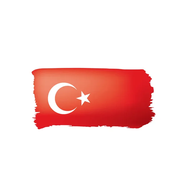 Törökország zászló, egy fehér háttér vektor illusztráció. — Stock Vector