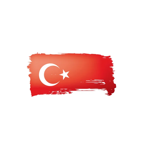 Turkey flag, vector illustration on a white background. — Stock Vector