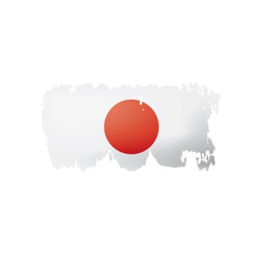 Japon bayrağı, beyaz arkaplanda vektör illüstrasyonu.