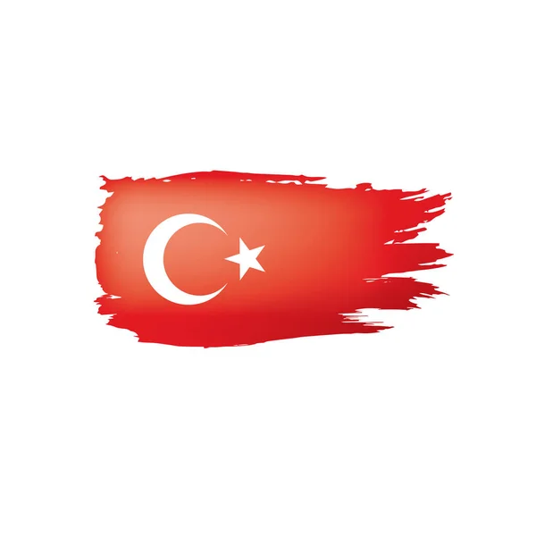 Bandeira da Turquia, ilustração vetorial sobre um fundo branco . — Vetor de Stock