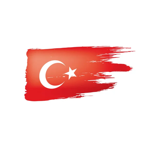 Turkiet flagga, vektorillustration på vit bakgrund. — Stock vektor