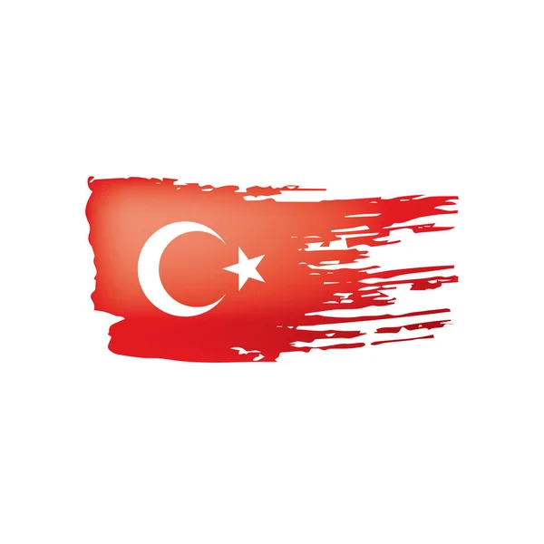 Drapeau Turquie, illustration vectorielle sur fond blanc . — Image vectorielle