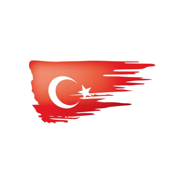 Bandeira da Turquia, ilustração vetorial sobre um fundo branco . — Vetor de Stock