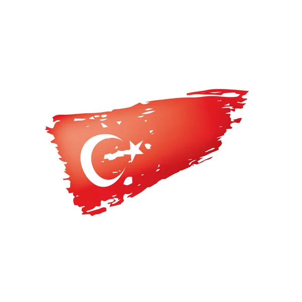 Σημαία της Τουρκίας, εικονογράφηση διάνυσμα σε λευκό φόντο. — Διανυσματικό Αρχείο