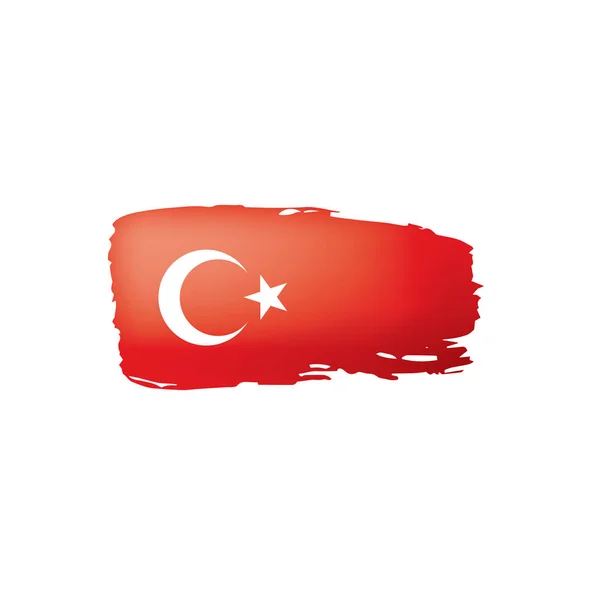 Turkiet flagga, vektorillustration på vit bakgrund. — Stock vektor