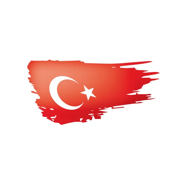 Bandera de Turquía, ilustración vectorial sobre fondo blanco . — Vector de stock