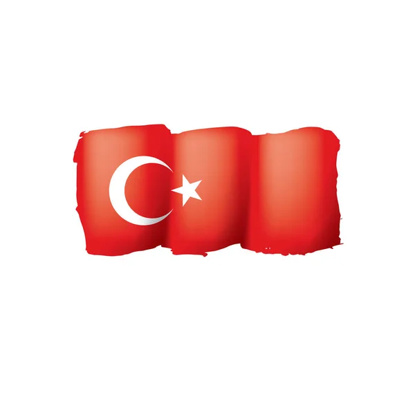 Törökország zászló, egy fehér háttér vektor illusztráció. — Stock Vector