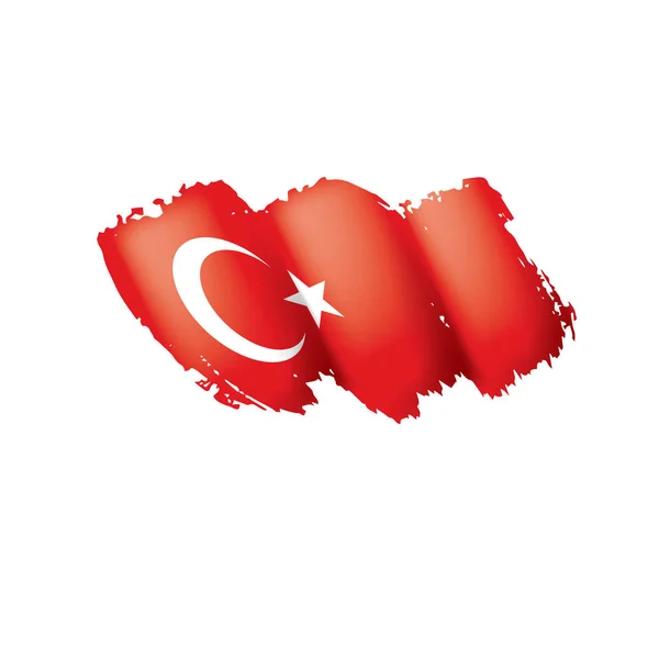 Bandeira da Turquia, ilustração vetorial sobre um fundo branco . — Vetor de Stock