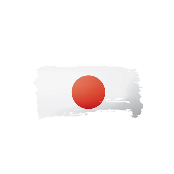 Japońska Flaga Wektor Ilustracja Białym Tle — Wektor stockowy
