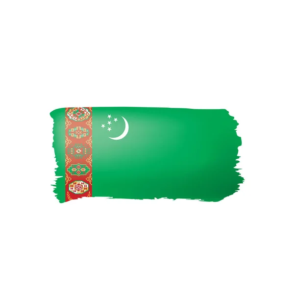 Turkmenistan flagga, vektorillustration på vit bakgrund. — Stock vektor