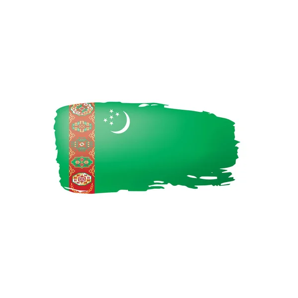 Turkmenistan flagga, vektorillustration på vit bakgrund. — Stock vektor