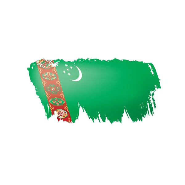 Bandera de Turkmenistán, ilustración vectorial sobre fondo blanco . — Vector de stock