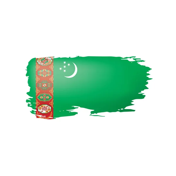 Turkmenistan flagga, vektorillustration på vit bakgrund. — Stock vektor