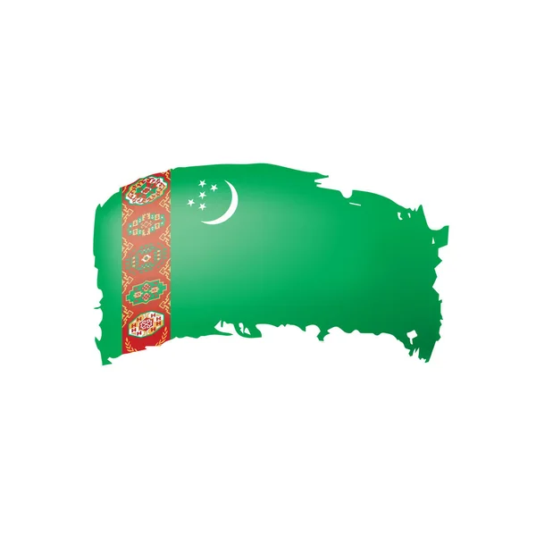 Türkmenistan bayrağı, beyaz bir arka plan üzerinde vektör çizim. — Stok Vektör