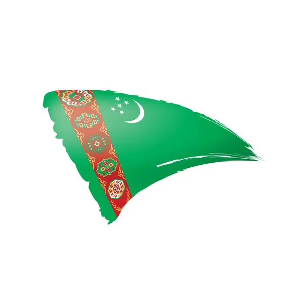 Bandera de Turkmenistán, ilustración vectorial sobre fondo blanco . — Archivo Imágenes Vectoriales