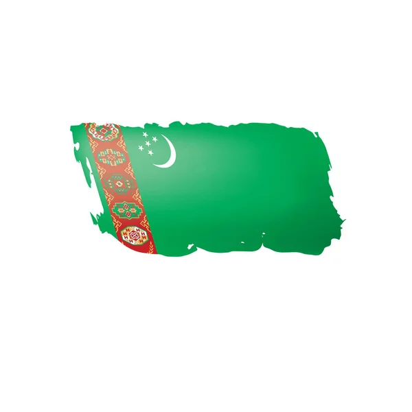 Vlag van Turkmenistan, vectorillustratie op een witte achtergrond. — Stockvector