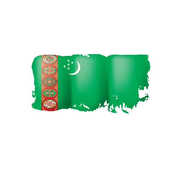 Bandera de Turkmenistán, ilustración vectorial sobre fondo blanco . — Archivo Imágenes Vectoriales