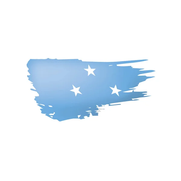 Federe devletler Mikronezya bayrak, beyaz bir arka plan üzerinde vektör çizim. — Stok Vektör